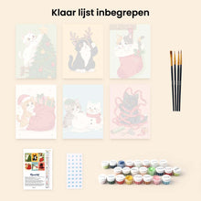 Afbeelding in Gallery-weergave laden, Mini Schilderen op Nummer 15x20cm (6 stuks) - Vakantieavonturen van Kittens