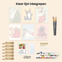 Afbeelding in Gallery-weergave laden, Mini Schilderen op Nummer 15x20cm (6 stuks) - Vakantieavonturen van Kittens