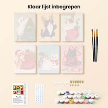 Afbeelding in Gallery-weergave laden, Mini Schilderen op Nummer 15x20cm (6 stuks) - Vakantieavonturen van Kittens
