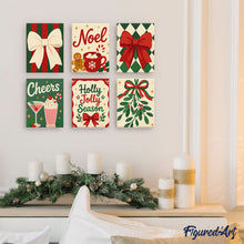Afbeelding in Gallery-weergave laden, Mini Schilderen op Nummer 15x20cm (6 stuks) - Gezellige kerstsfeer