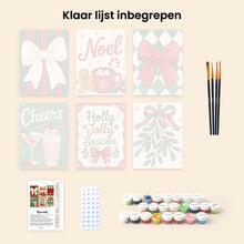 Afbeelding in Gallery-weergave laden, Mini Schilderen op Nummer 15x20cm (6 stuks) - Gezellige kerstsfeer