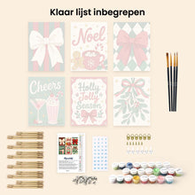 Afbeelding in Gallery-weergave laden, Mini Schilderen op Nummer 15x20cm (6 stuks) - Gezellige kerstsfeer