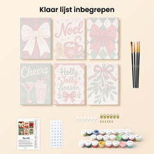 Afbeelding in Gallery-weergave laden, Mini Schilderen op Nummer 15x20cm (6 stuks) - Gezellige kerstsfeer