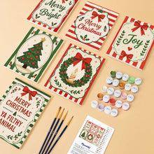 Afbeelding in Gallery-weergave laden, Mini Schilderen op Nummer 15x20cm (6 stuks) - Vrolijke kerstwensen