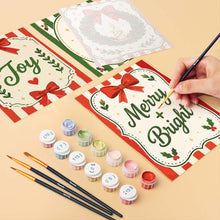 Afbeelding in Gallery-weergave laden, Mini Schilderen op Nummer 15x20cm (6 stuks) - Vrolijke kerstwensen