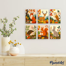 Afbeelding in Gallery-weergave laden, Mini Schilderen op Nummer 15x20cm (6 stuks) - Boswezentjes