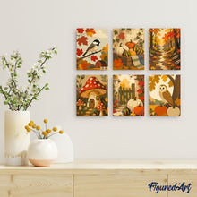 Afbeelding in Gallery-weergave laden, Mini Schilderen op Nummer 15x20cm (6 stuks) - Oogst in het bos