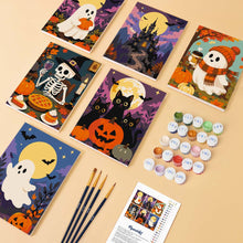 Afbeelding in Gallery-weergave laden, Mini Schilderen op Nummer 15x20cm (6 stuks) - Spookachtige herfstavonden