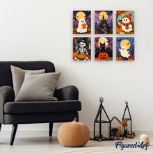 Afbeelding in Gallery-weergave laden, Mini Schilderen op Nummer 15x20cm (6 stuks) - Spookachtige herfstavonden