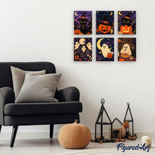 Afbeelding in Gallery-weergave laden, Mini Schilderen op Nummer 15x20cm (6 stuks) - Vrienden van het griezelseizoen