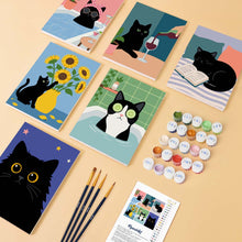 Afbeelding in Gallery-weergave laden, Mini Schilderen op Nummer 15x20cm (6 stuks) - Kattenleven