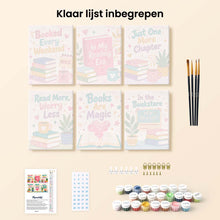 Afbeelding in Gallery-weergave laden, Mini Schilderen op Nummer 15x20cm (6 stuks) - Stemming voor boekenliefhebbers