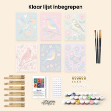 Afbeelding in Gallery-weergave laden, Mini Schilderen op Nummer 15x20cm (6 stuks) - Bloesem en vogelzang