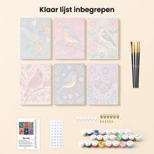 Afbeelding in Gallery-weergave laden, Mini Schilderen op Nummer 15x20cm (6 stuks) - Bloesem en vogelzang