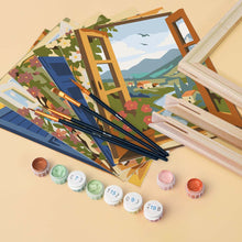 Afbeelding in Gallery-weergave laden, Mini Schilderen op Nummer 15x20cm (6 stuks) - Ramen met uitzicht op de oceaan