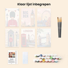 Afbeelding in Gallery-weergave laden, Mini Schilderen op Nummer 15x20cm (6 stuks) - Ansichtkaarten uit Londen