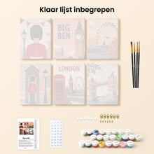 Afbeelding in Gallery-weergave laden, Mini Schilderen op Nummer 15x20cm (6 stuks) - Ansichtkaarten uit Londen
