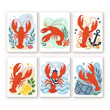 Afbeelding in Gallery-weergave laden, Mini Serie Schilderen op Nummer 15x20cm (6 stuks) - Kustkreeft Collectie