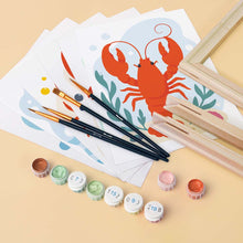 Afbeelding in Gallery-weergave laden, Mini Serie Schilderen op Nummer 15x20cm (6 stuks) - Kustkreeft Collectie