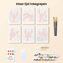 Afbeelding in Gallery-weergave laden, Mini Serie Schilderen op Nummer 15x20cm (6 stuks) - Kustkreeft Collectie