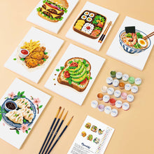 Afbeelding in Gallery-weergave laden, Mini Serie Schilderen op Nummer 15x20cm (6 stuks) - Heerlijk Eten Set
