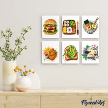 Afbeelding in Gallery-weergave laden, Mini Serie Schilderen op Nummer 15x20cm (6 stuks) - Heerlijk Eten Set