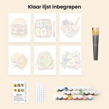 Afbeelding in Gallery-weergave laden, Mini Serie Schilderen op Nummer 15x20cm (6 stuks) - Heerlijk Eten Set