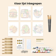 Afbeelding in Gallery-weergave laden, Mini Serie Schilderen op Nummer 15x20cm (6 stuks) - Heerlijk Eten Set