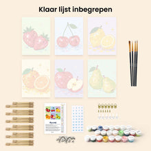 Afbeelding in Gallery-weergave laden, Mini Serie Schilderen op Nummer 15x20cm (6 stuks) - Disco Fruit Collectie