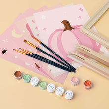 Afbeelding in Gallery-weergave laden, Mini Serie Schilderen op Nummer 15x20cm (6 stuks) - Schattig Roze Halloween