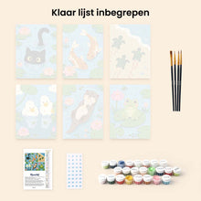 Afbeelding in Gallery-weergave laden, Mini Serie Schilderen op Nummer 15x20cm (6 stuks) - Leven bij de Vijver