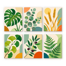 Afbeelding in Gallery-weergave laden, Mini Serie Schilderen op Nummer 15x20cm (6 stuks) - Botanische Illustraties