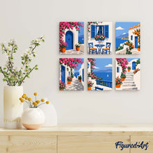 Afbeelding in Gallery-weergave laden, Mini Serie Schilderen op Nummer 15x20cm (6 stuks) - Griekse Charme