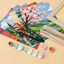 Afbeelding in Gallery-weergave laden, Mini Serie Schilderen op Nummer 15x20cm (6 stuks) - Seizoenen Rond de Wereld