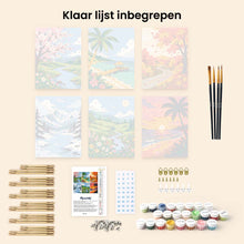 Afbeelding in Gallery-weergave laden, Mini Serie Schilderen op Nummer 15x20cm (6 stuks) - Seizoenen Rond de Wereld