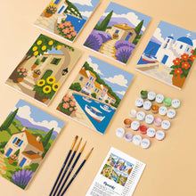 Afbeelding in Gallery-weergave laden, Mini Serie Schilderen op Nummer 15x20cm (6 stuks) - Mediterrane Uitzichten