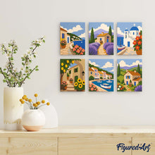 Afbeelding in Gallery-weergave laden, Mini Serie Schilderen op Nummer 15x20cm (6 stuks) - Mediterrane Uitzichten