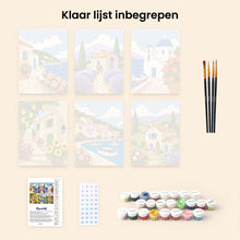 Afbeelding in Gallery-weergave laden, Mini Serie Schilderen op Nummer 15x20cm (6 stuks) - Mediterrane Uitzichten