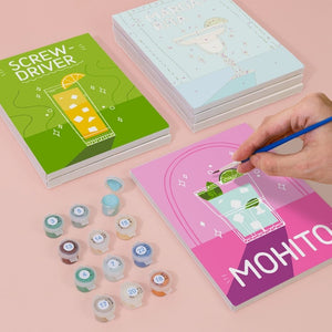 Schilderen op nummer – Set van 6 doeken | Beroemde Cocktails
