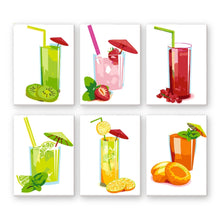 Afbeelding in Gallery-weergave laden, Schilderen op nummer – Set van 6 doeken | Verse Fruitsappen