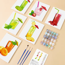 Afbeelding in Gallery-weergave laden, Schilderen op nummer – Set van 6 doeken | Verse Fruitsappen
