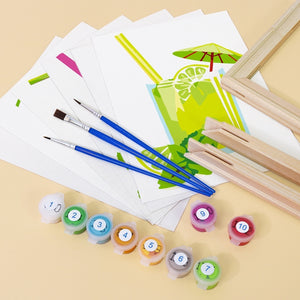 Schilderen op nummer – Set van 6 doeken | Verse Fruitsappen