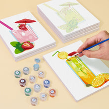 Afbeelding in Gallery-weergave laden, Schilderen op nummer – Set van 6 doeken | Verse Fruitsappen