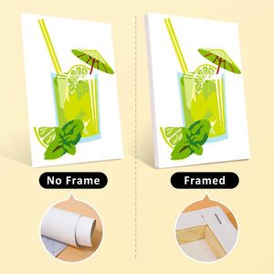 Schilderen op nummer – Set van 6 doeken | Verse Fruitsappen