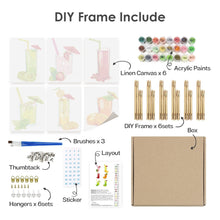 Afbeelding in Gallery-weergave laden, Schilderen op nummer – Set van 6 doeken | Verse Fruitsappen