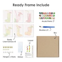 Afbeelding in Gallery-weergave laden, Schilderen op nummer – Set van 6 doeken | Verse Fruitsappen