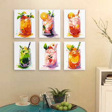 Afbeelding in Gallery-weergave laden, Schilderen op nummer – Set van 6 doeken | Fruitige Mason Jar Dranken