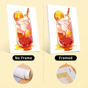 Schilderen op nummer – Set van 6 doeken | Fruitige Mason Jar Dranken