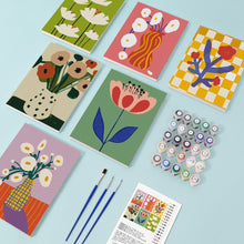 Afbeelding in Gallery-weergave laden, Schilderen op nummer – Set van 6 doeken | Abstracte Bloemenvazen