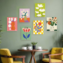 Afbeelding in Gallery-weergave laden, Schilderen op nummer – Set van 6 doeken | Abstracte Bloemenvazen